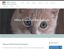 Tablet Screenshot of milos-friendsoftheanimals.com